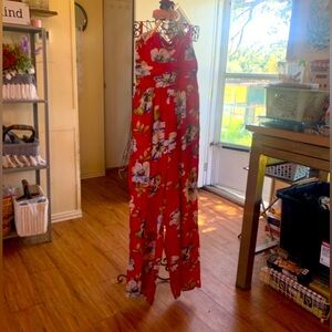 Band of Gypsies Red Floral Jumper Size M NWT